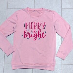 Pink 'Merry & Bright' Sweatshirt